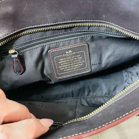 Coach Beige/Brown Signature Canvas and Leather Sophia Chain Tote - Picture 8 of 10